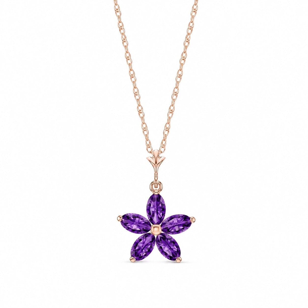 Rose Gold Grace Necklace Amethyst 10K — Melissa