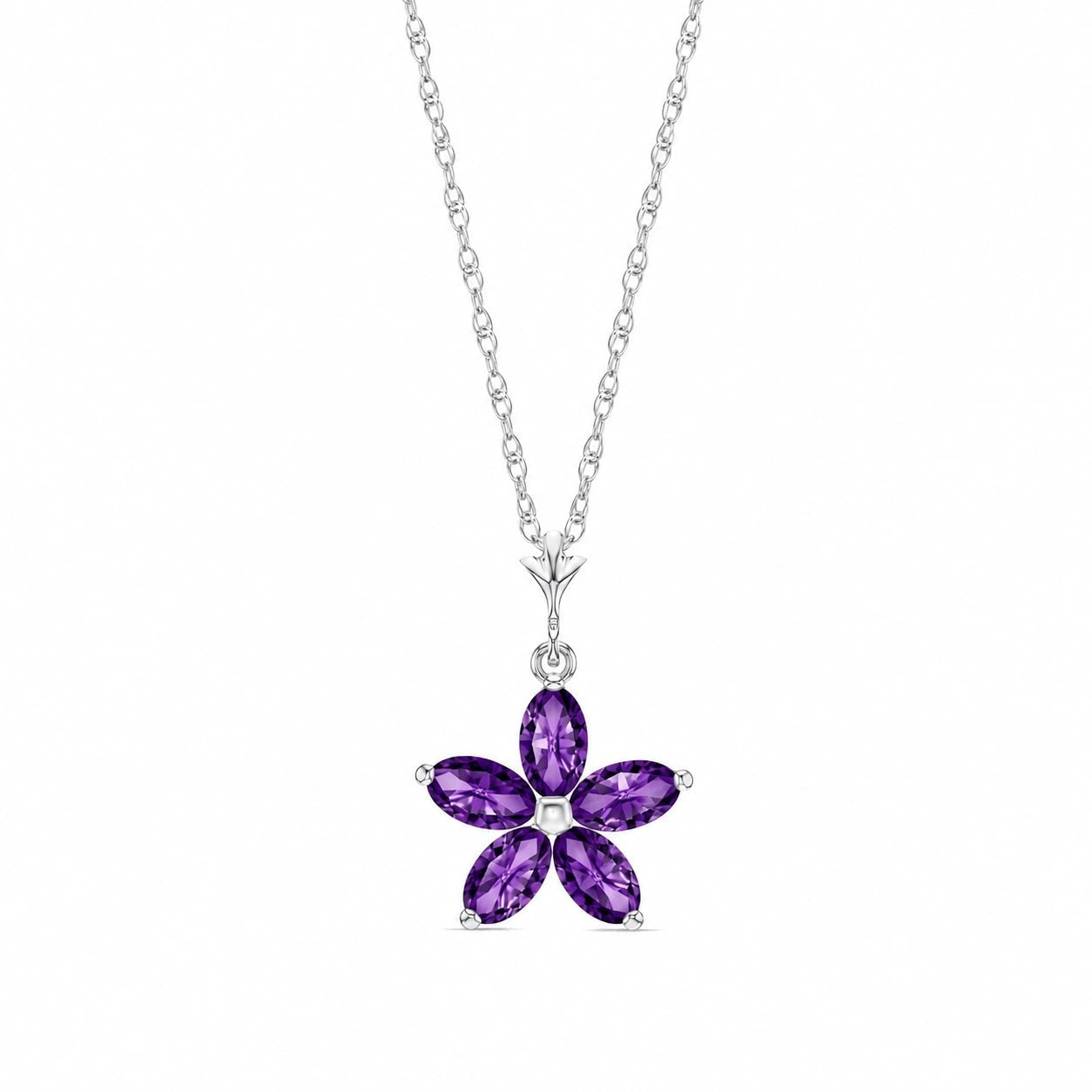 White Gold Grace Necklace Amethyst 10K — Melissa