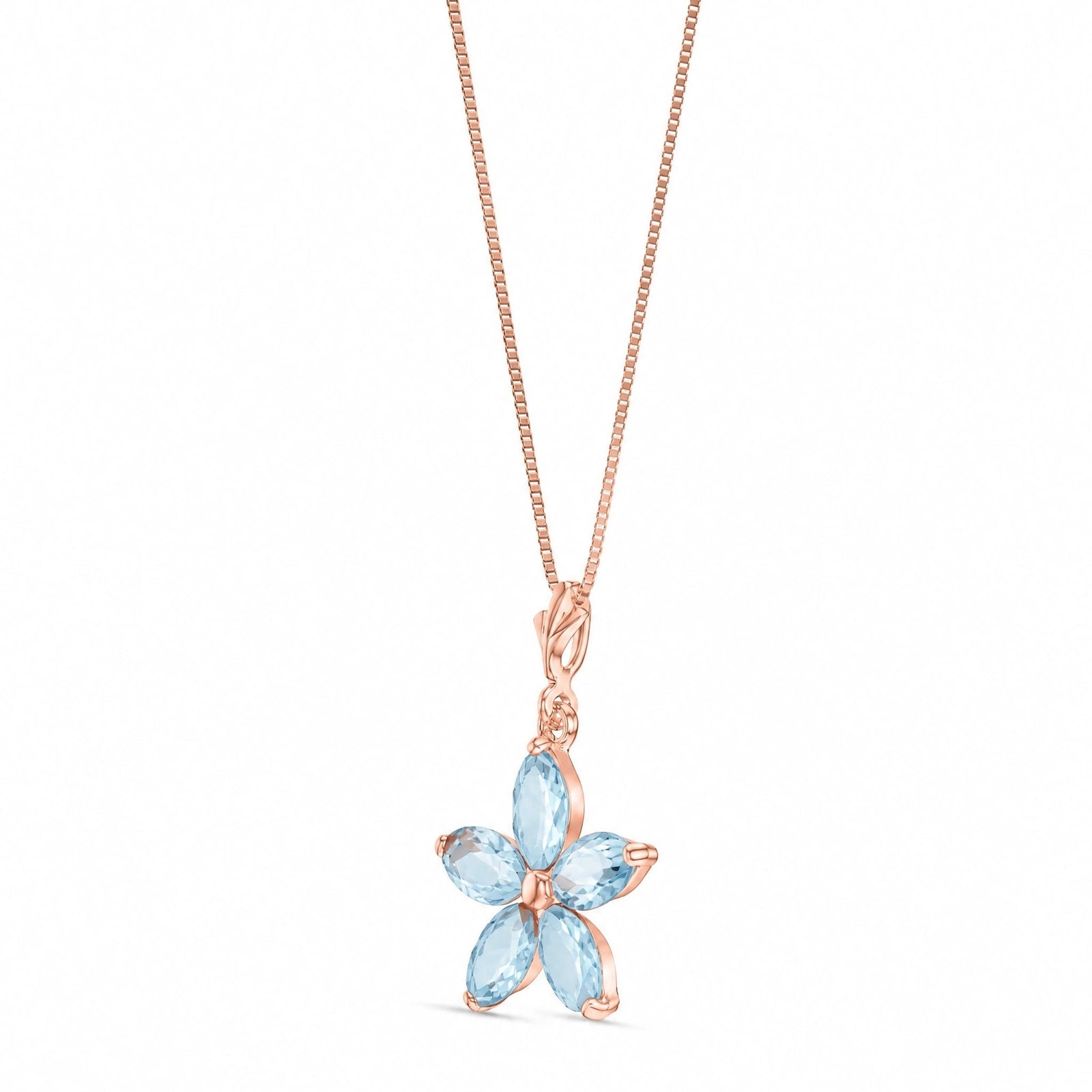 Rose Gold Grace Necklace Aquamarine 10K — Melissa