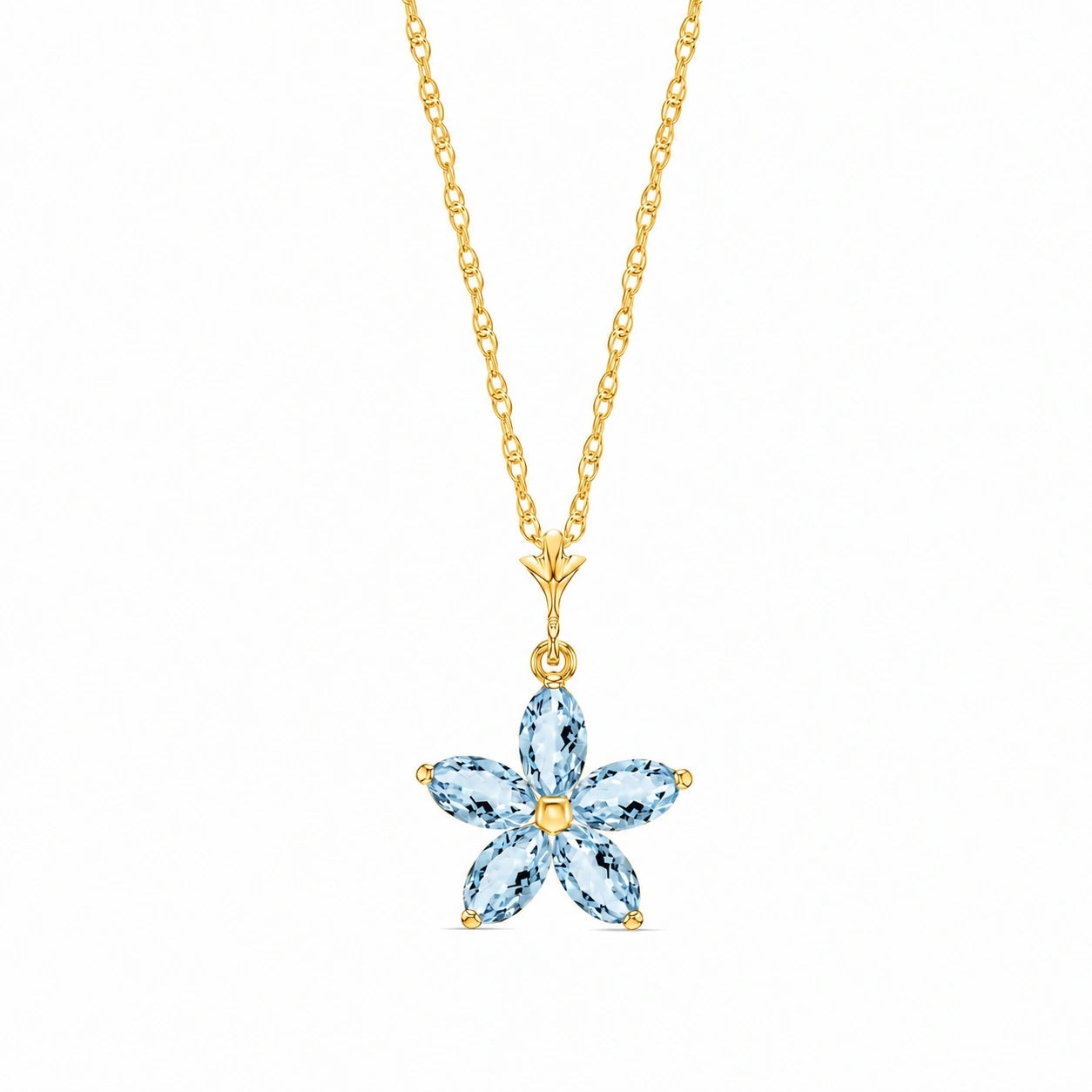 Yellow Gold Grace Necklace Aquamarine 10K — Melissa