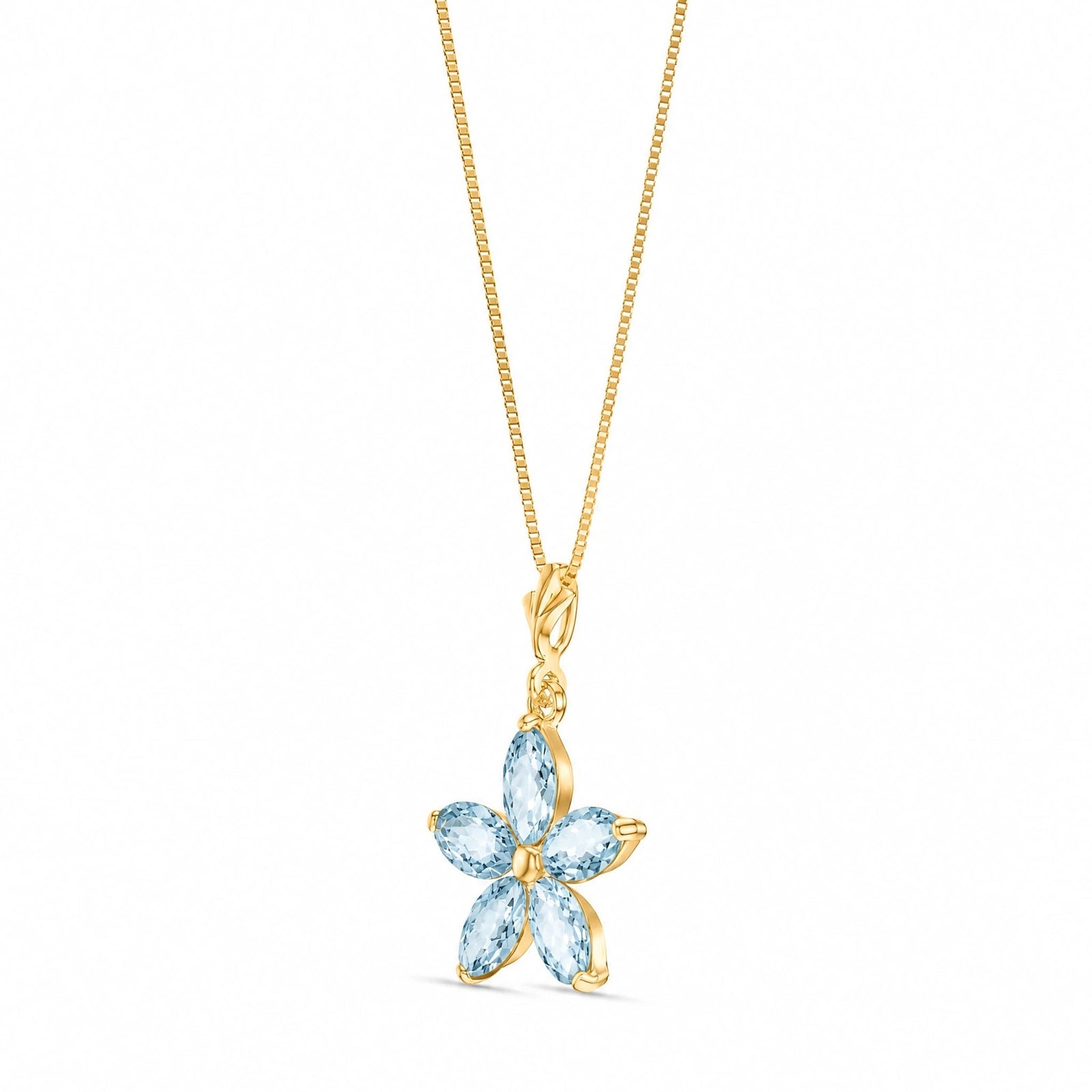 Yellow Gold Grace Necklace Aquamarine 10K — Melissa