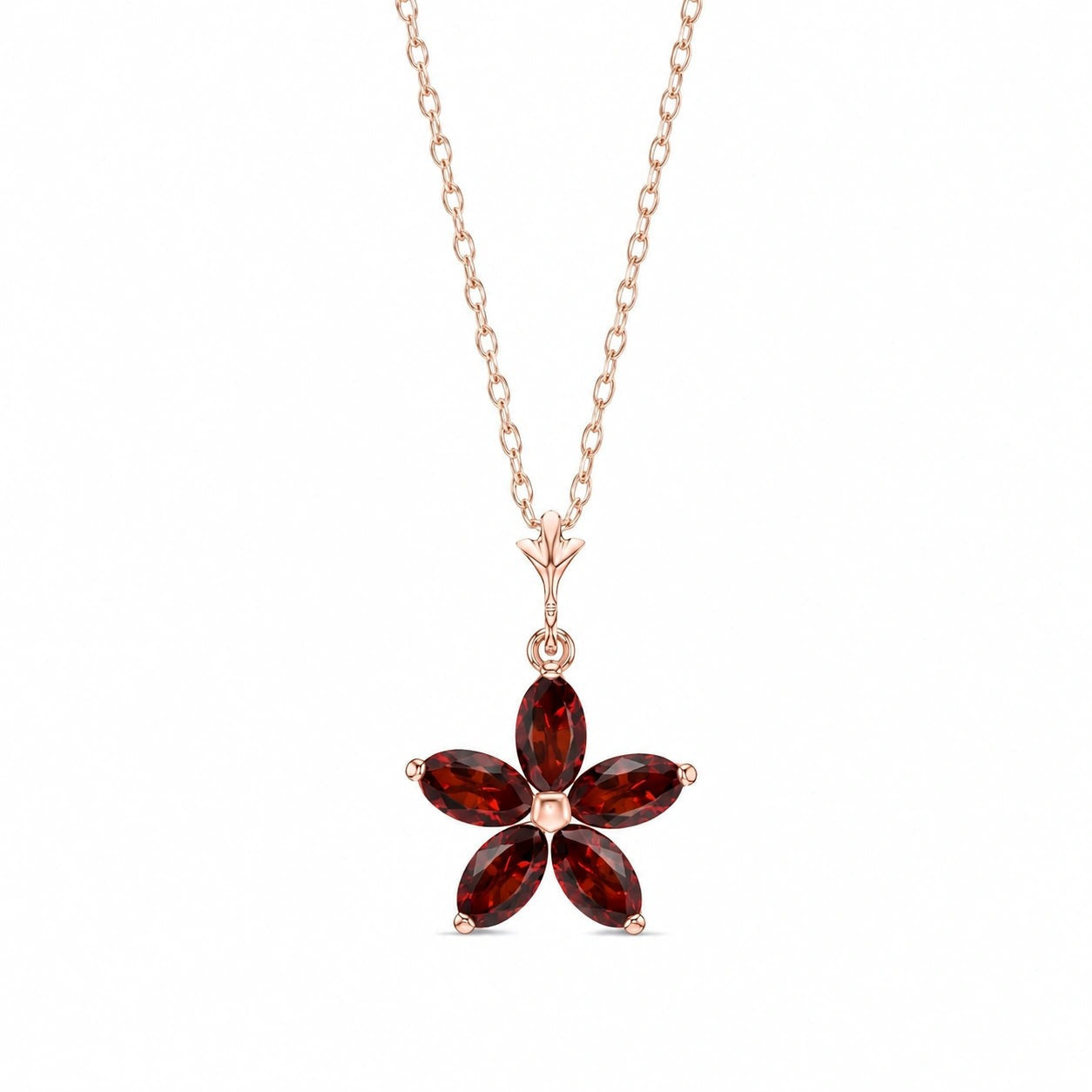 Rose Gold Grace Necklace Garnet 10K — Melissa