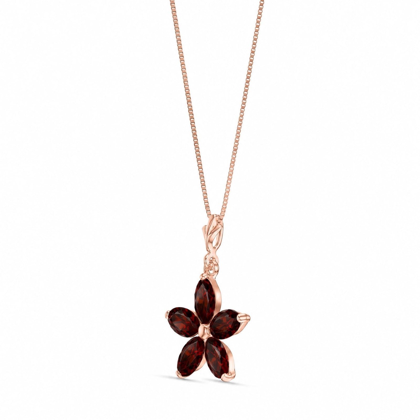 Rose Gold Grace Necklace Garnet 10K — Melissa