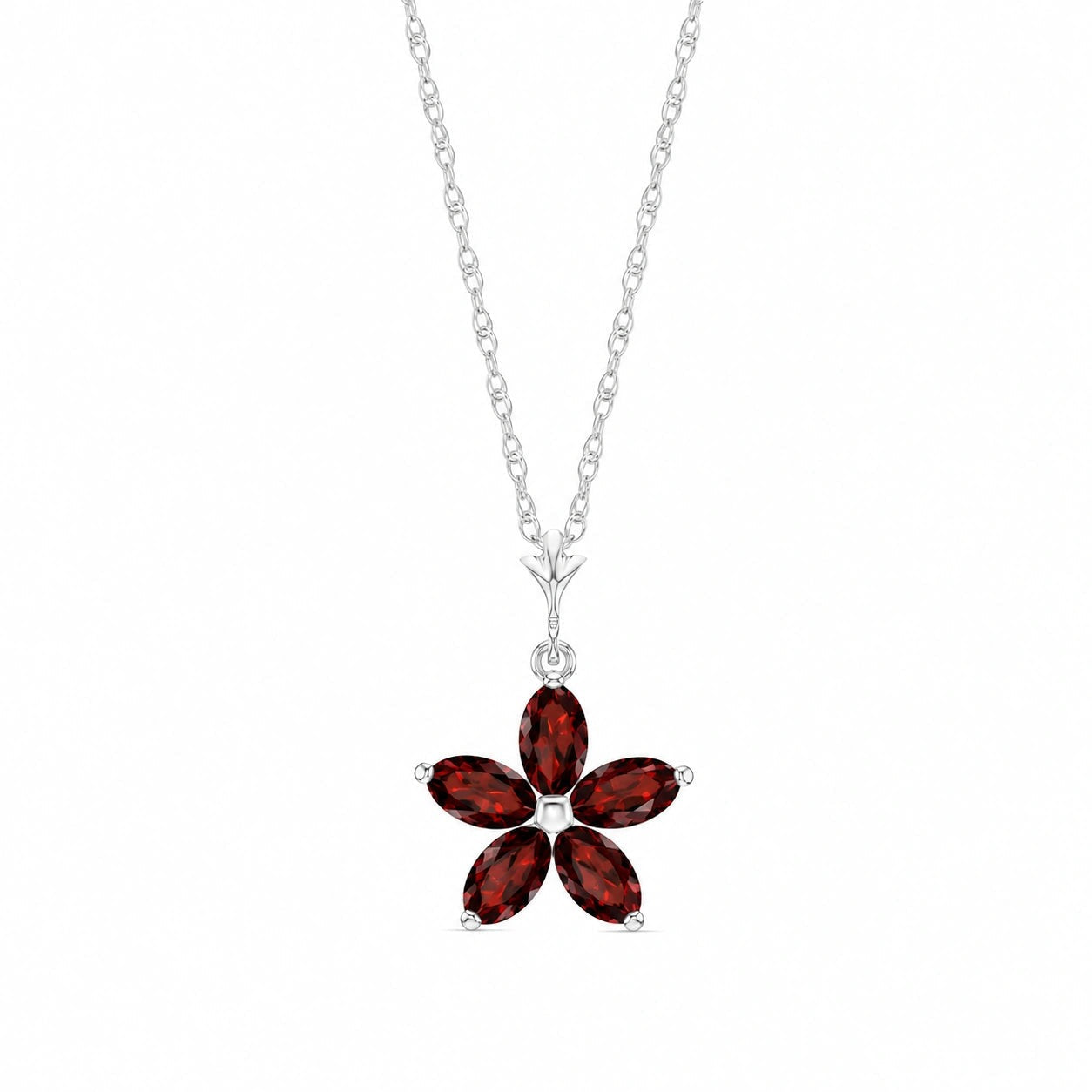 White Gold Grace Necklace Garnet 10K — Melissa
