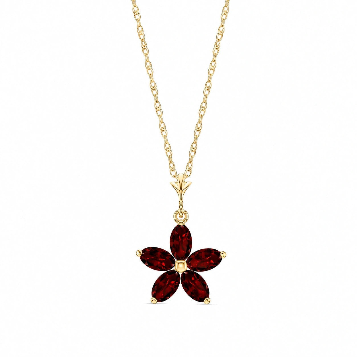 Yellow Gold Grace Necklace Garnet 10K — Melissa
