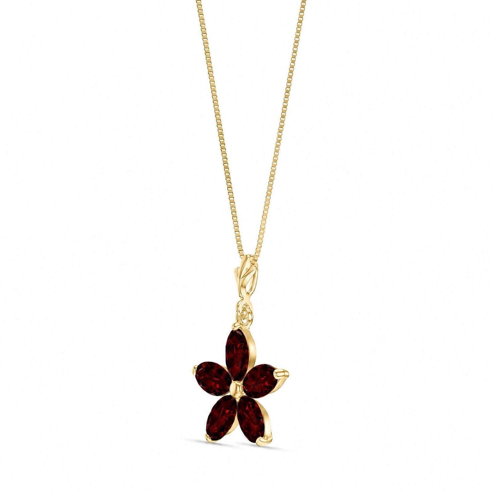 Yellow Gold Grace Necklace Garnet 10K — Melissa