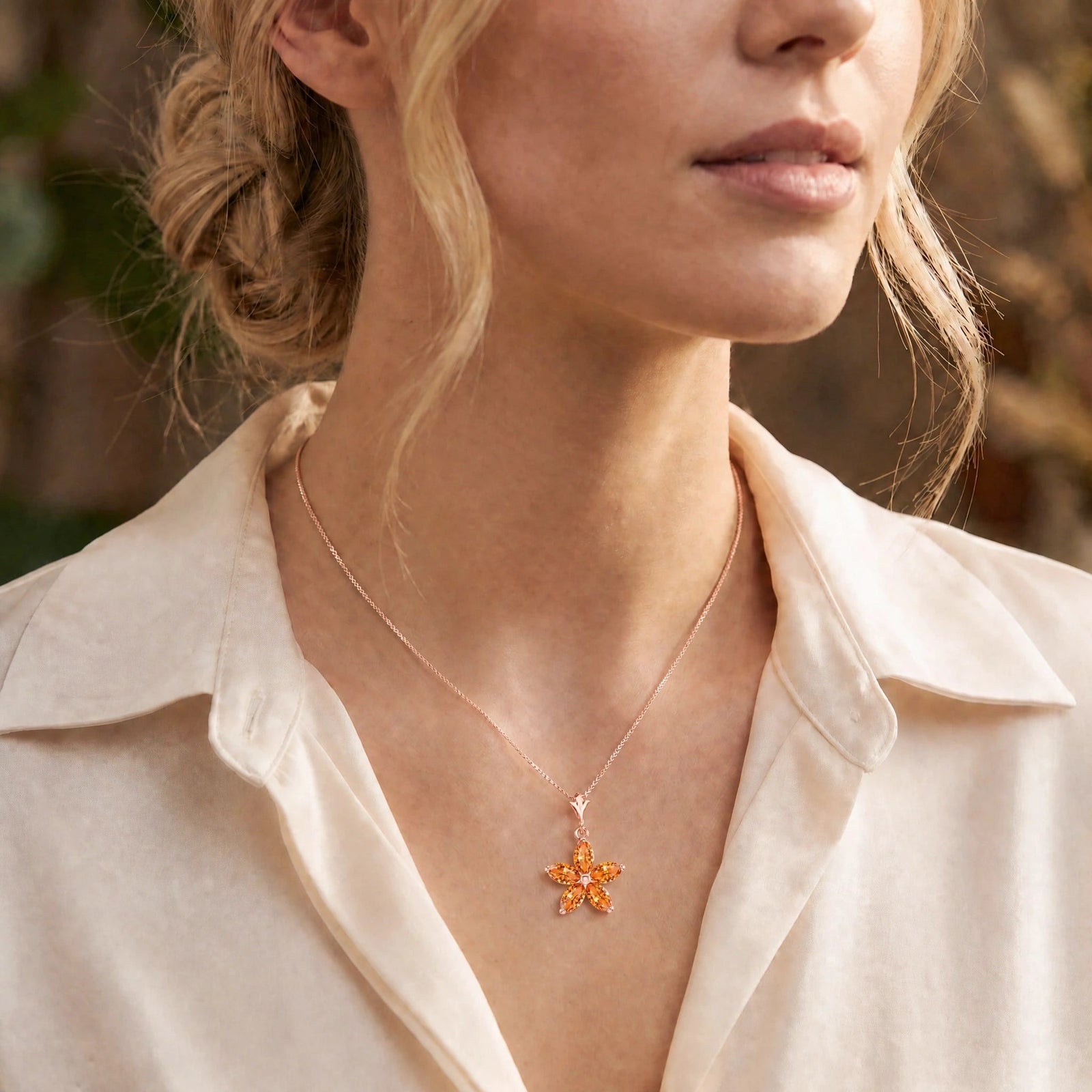 Rose Gold Grace Necklace Citrine 10K — Melissa