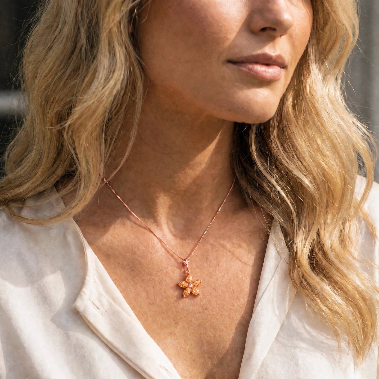 Rose Gold Grace Necklace Citrine 10K — Melissa