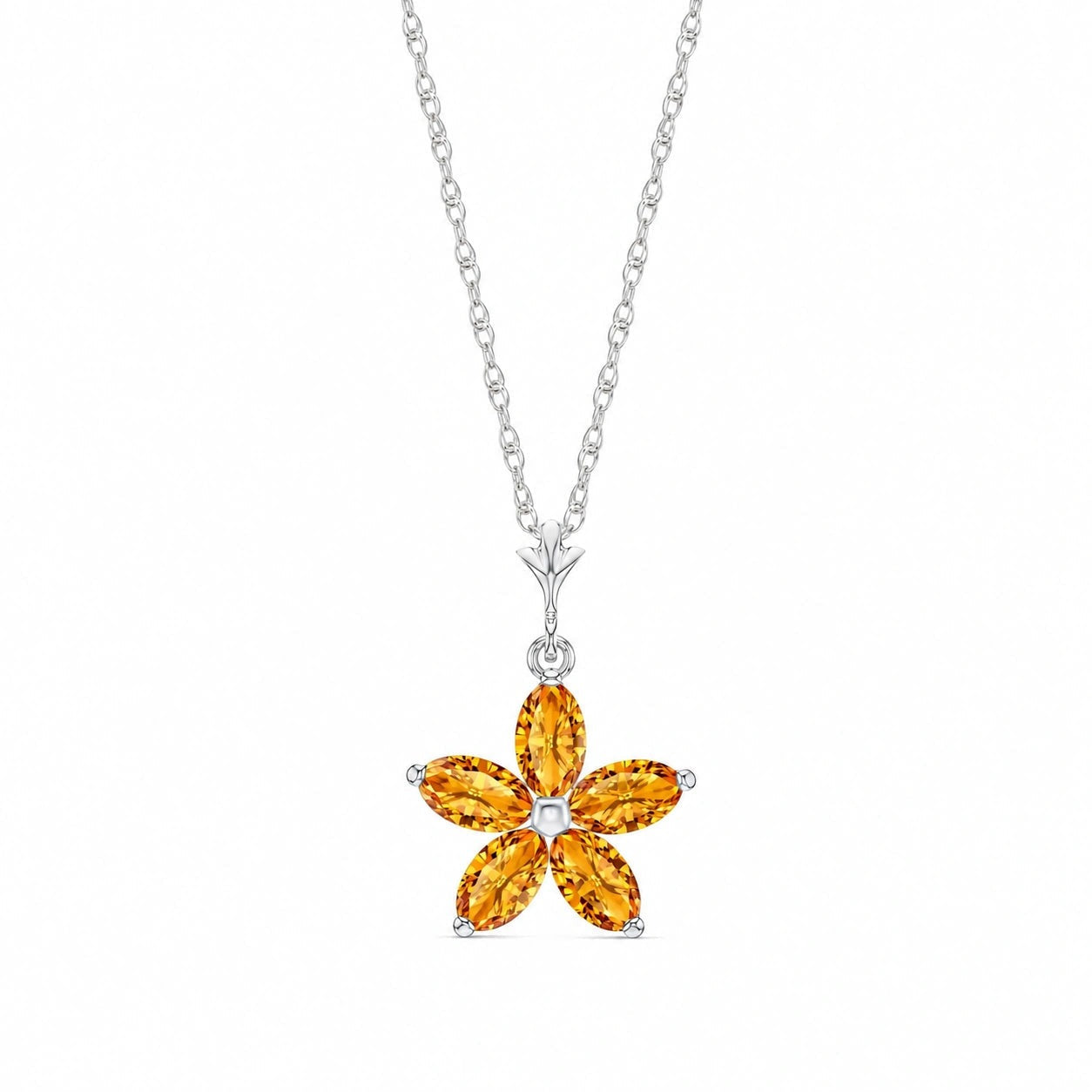 White Gold Grace Necklace Citrine 10K — Melissa