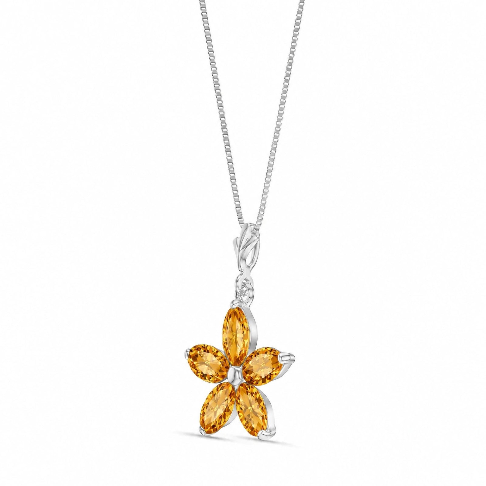 White Gold Grace Necklace Citrine 10K — Melissa