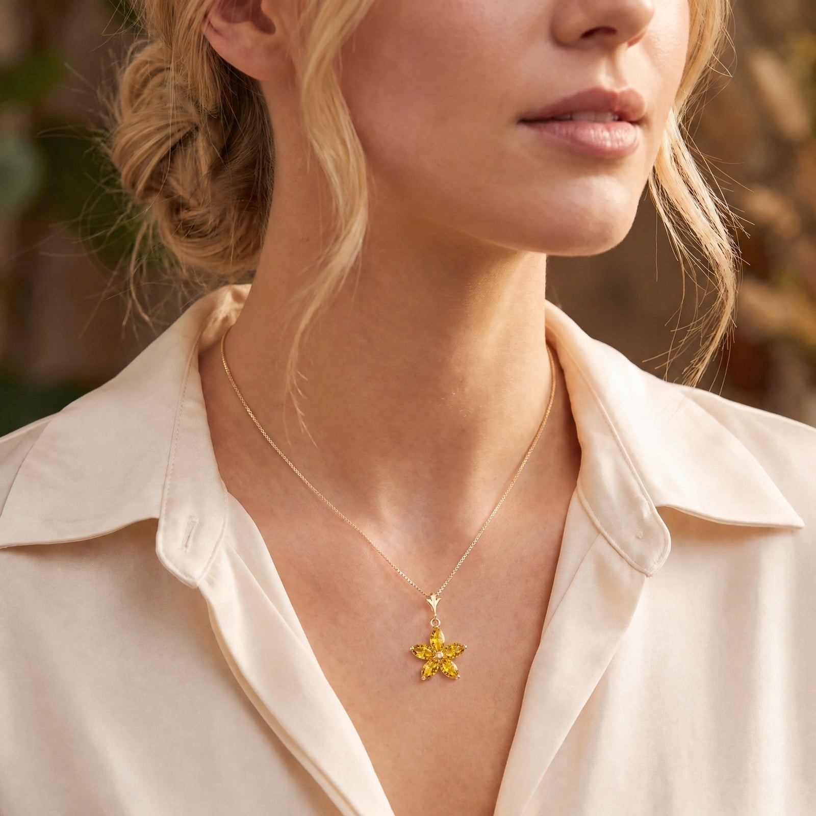 Yellow Gold Grace Necklace Citrine 10K — Melissa