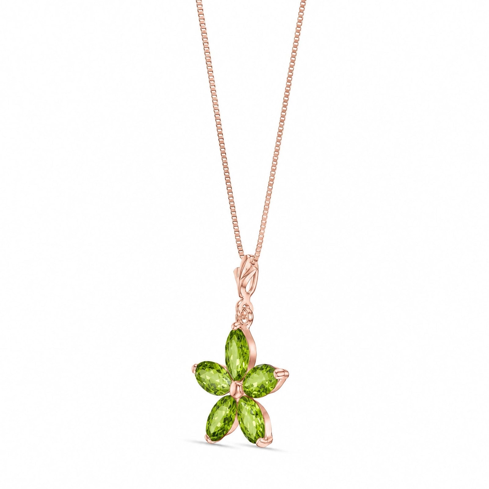 Rose Gold Grace Necklace Peridot 10K — Melissa