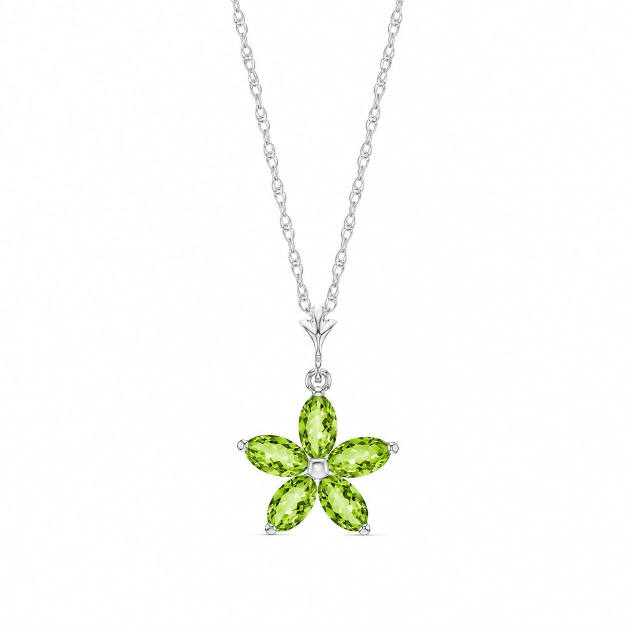 White Gold Grace Necklace Peridot 10K — Melissa