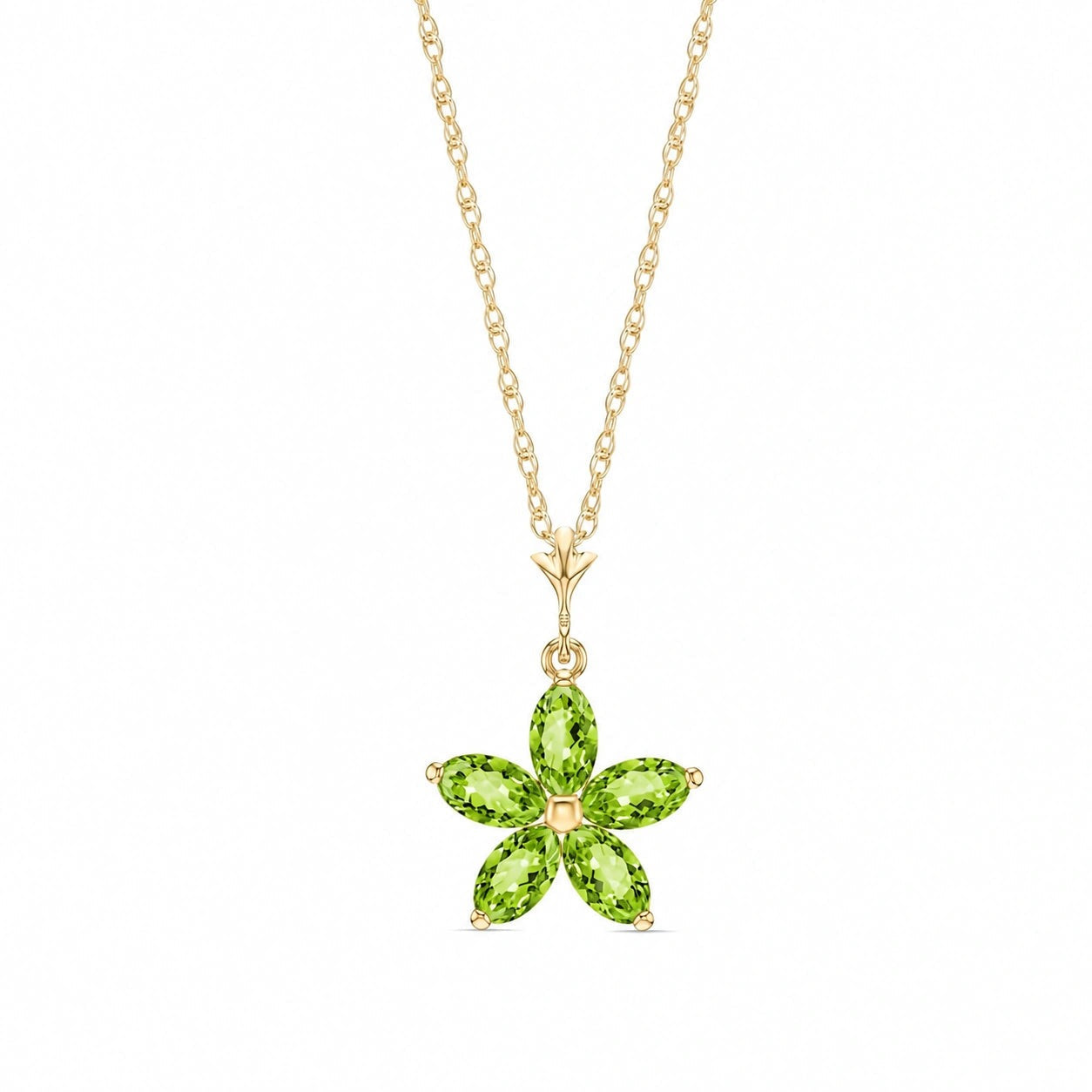 Yellow Gold Grace Necklace Peridot 10K — Melissa