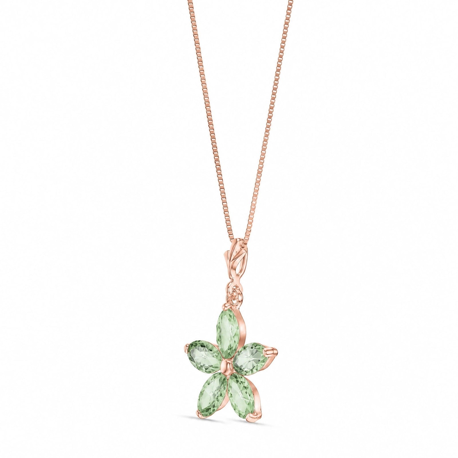 Rose Gold Grace Necklace Green Amethyst 10K — Melissa