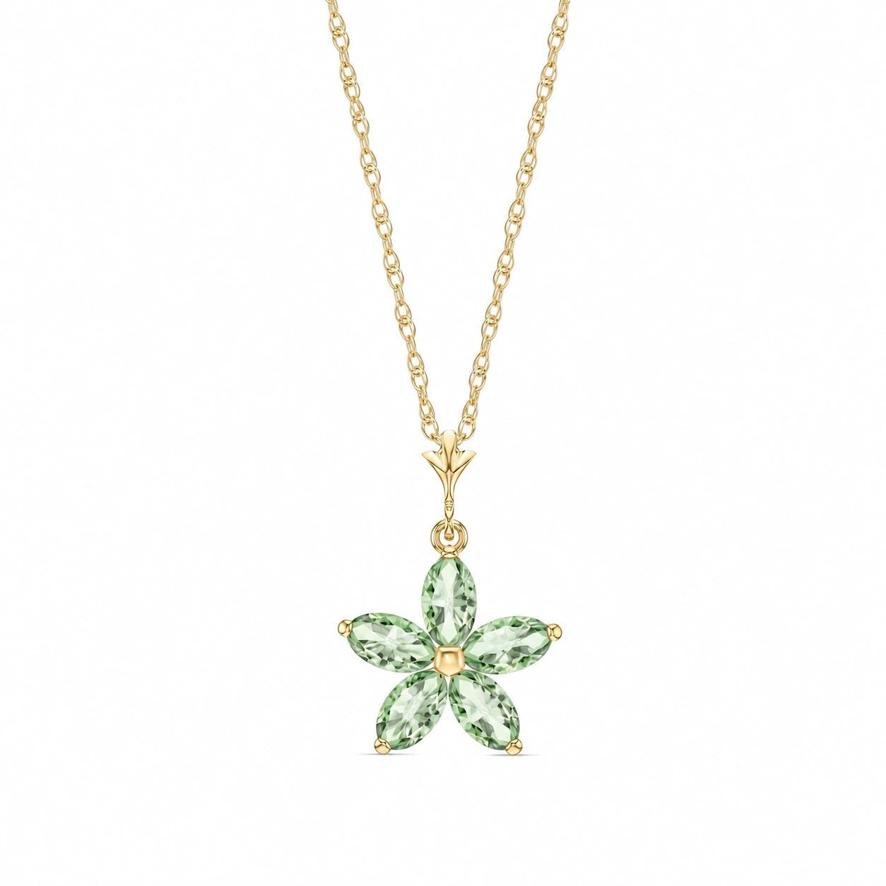 Yellow Gold Grace Necklace Green Amethyst 10K — Melissa
