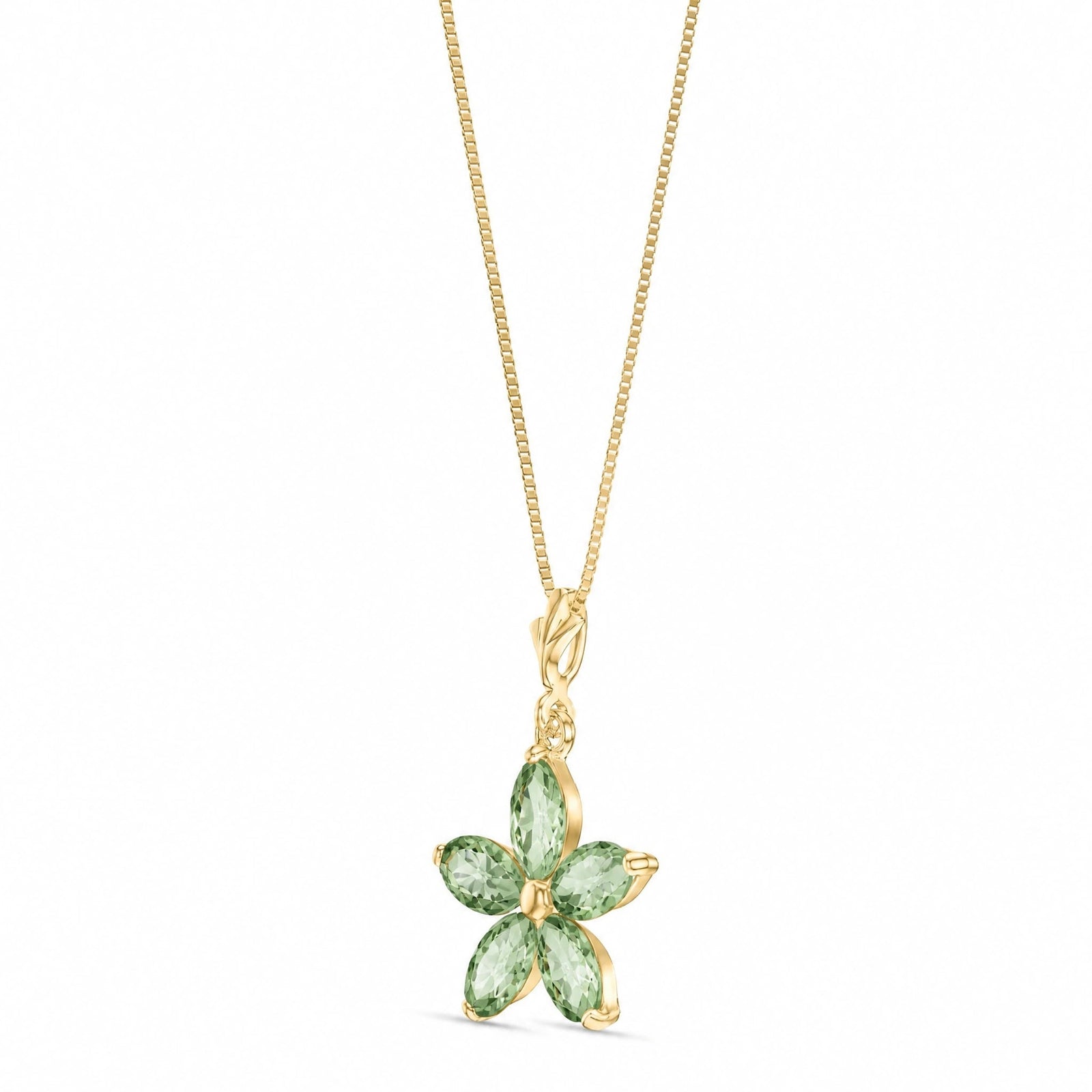 Yellow Gold Grace Necklace Green Amethyst 10K — Melissa