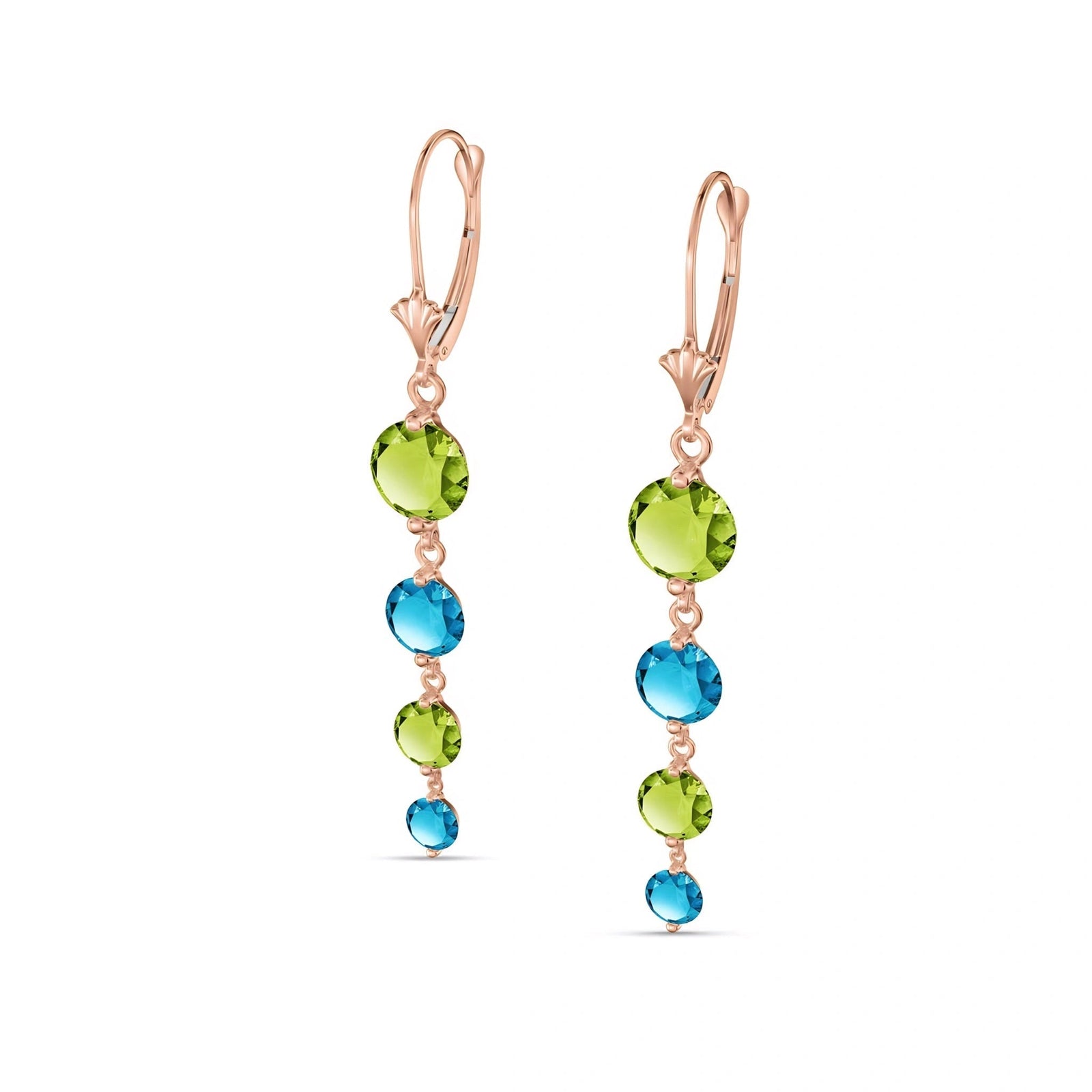 Rose Gold Blue Topaz & Peridot — Mariadelfina