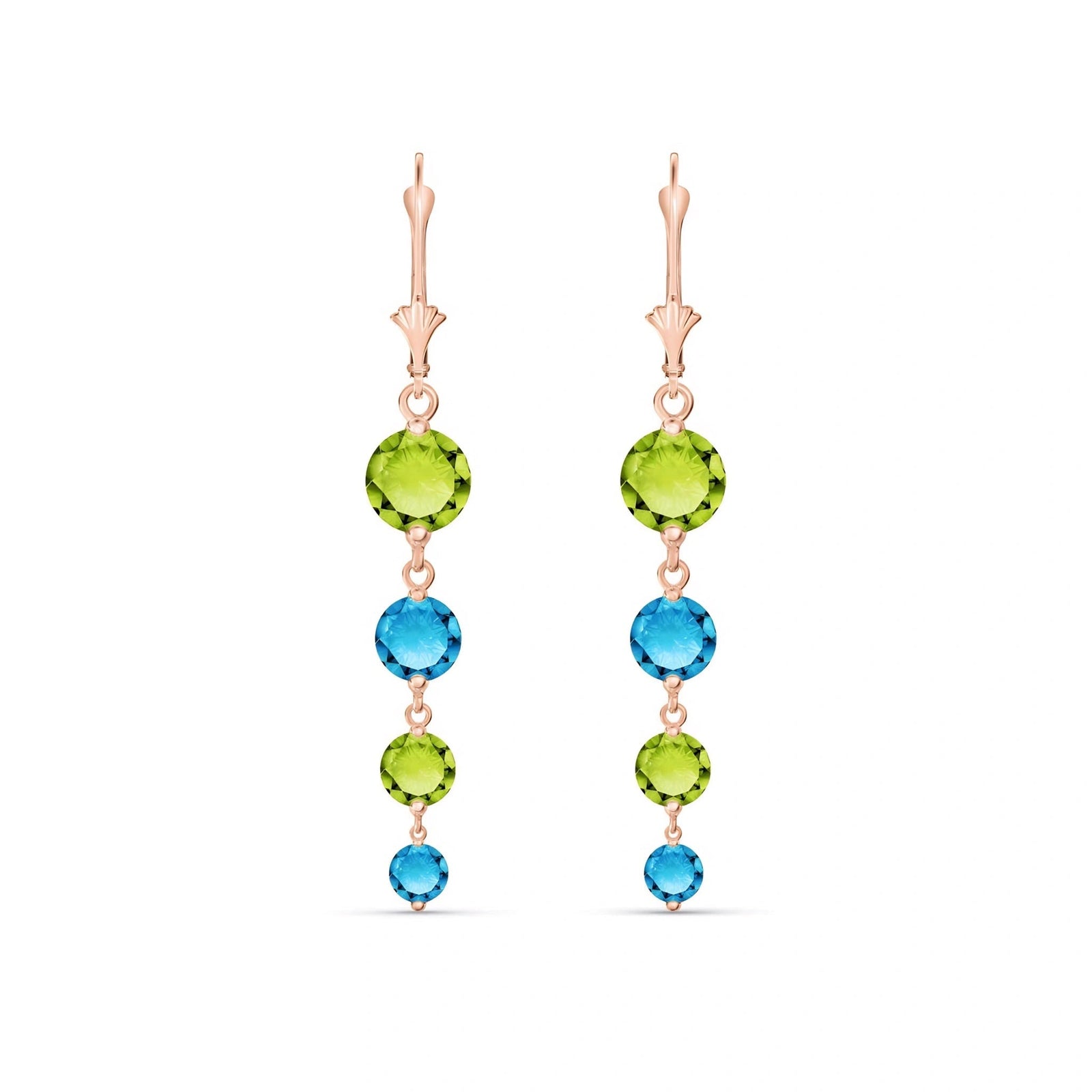 Rose Gold Blue Topaz & Peridot — Mariadelfina