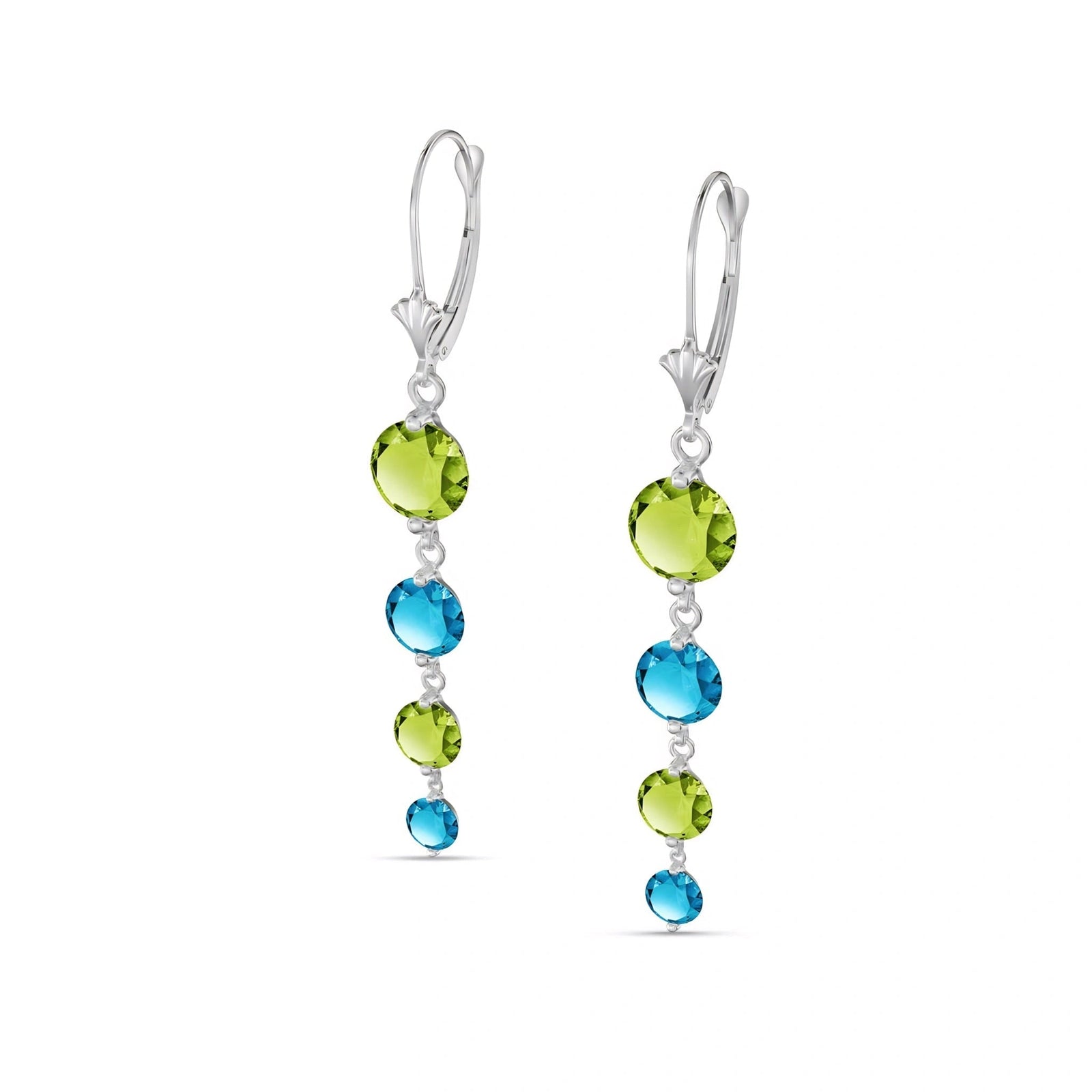 White Gold Blue Topaz & Peridot — Mariadelfina