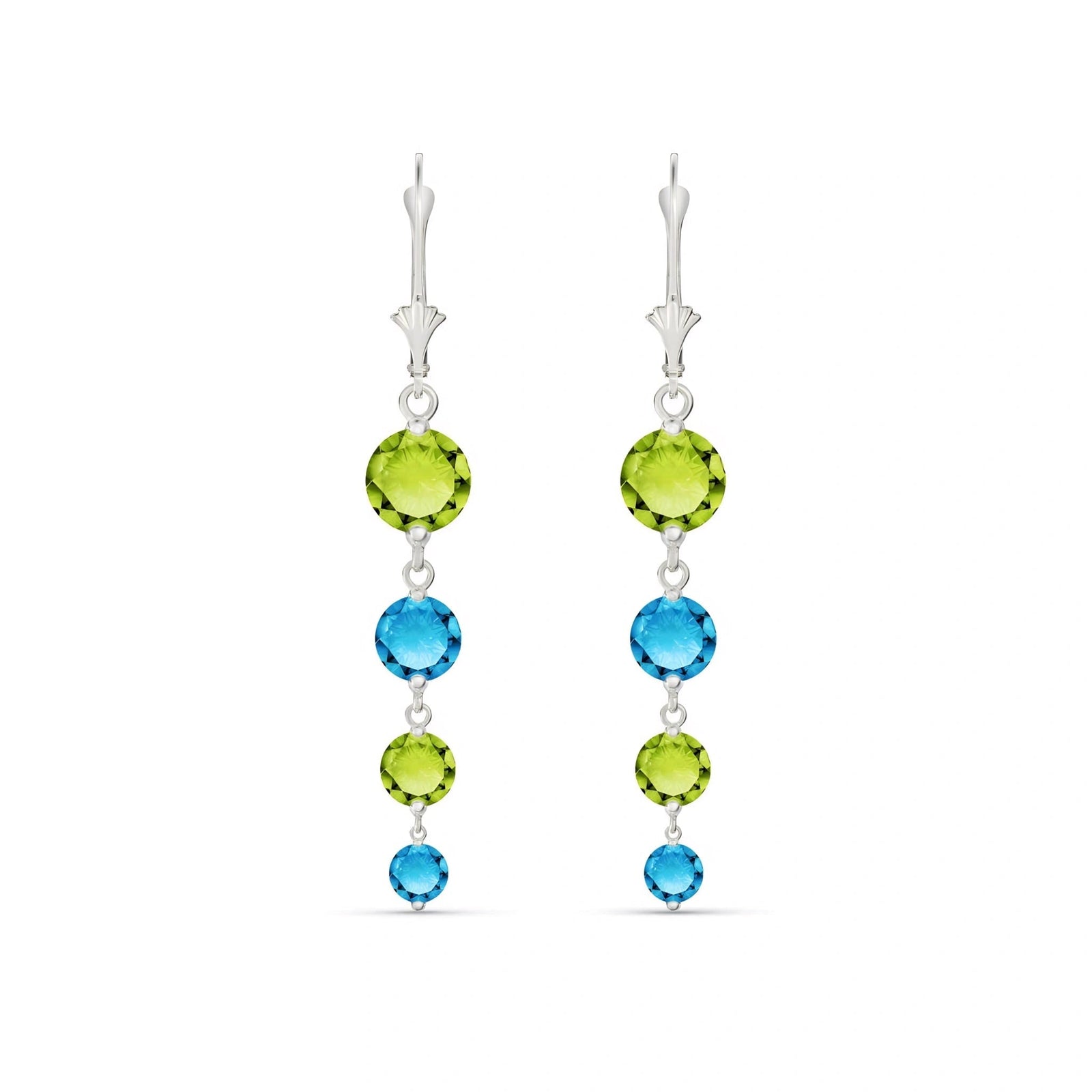 White Gold Blue Topaz & Peridot — Mariadelfina