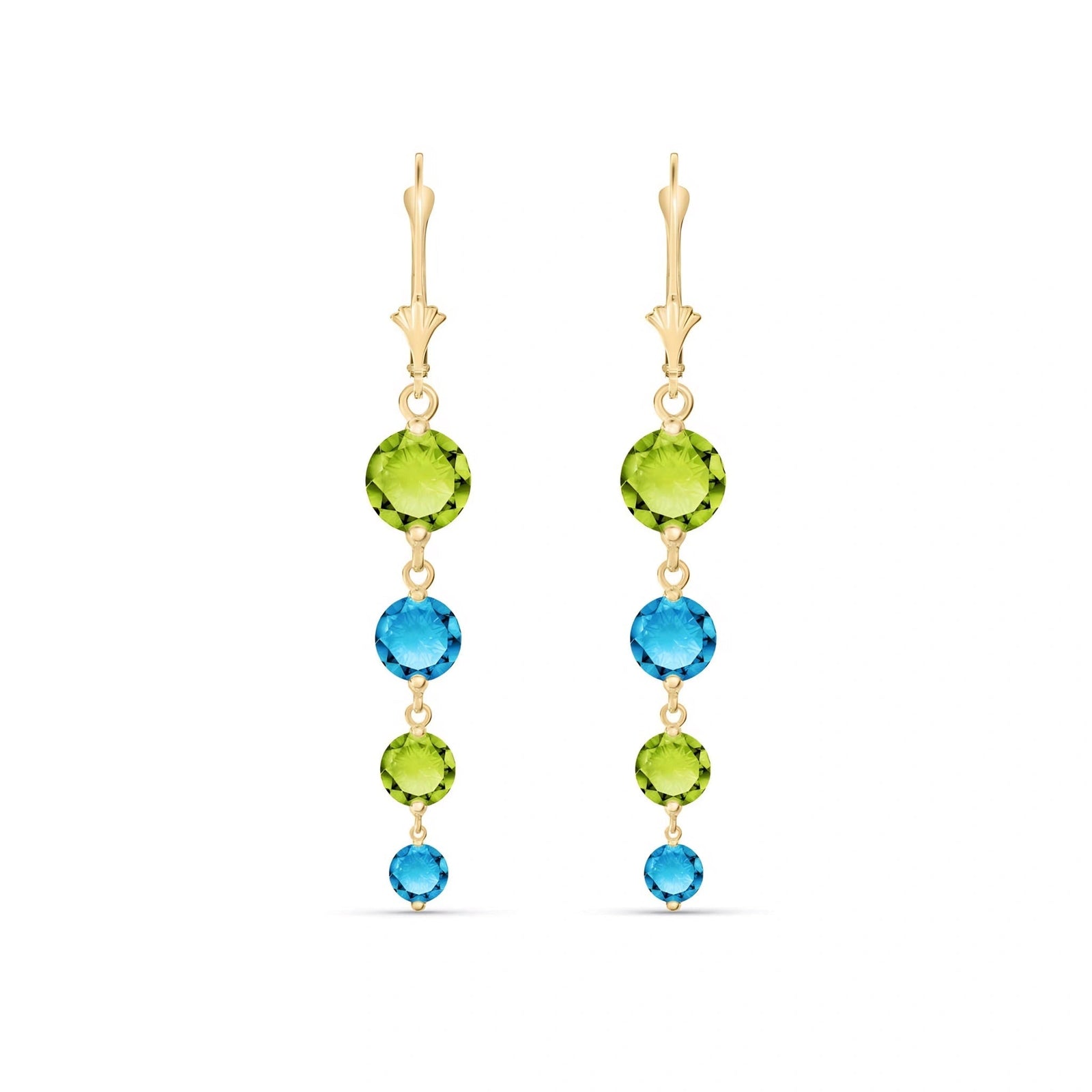 Yellow Gold Blue Topaz & Peridot — Mariadelfina