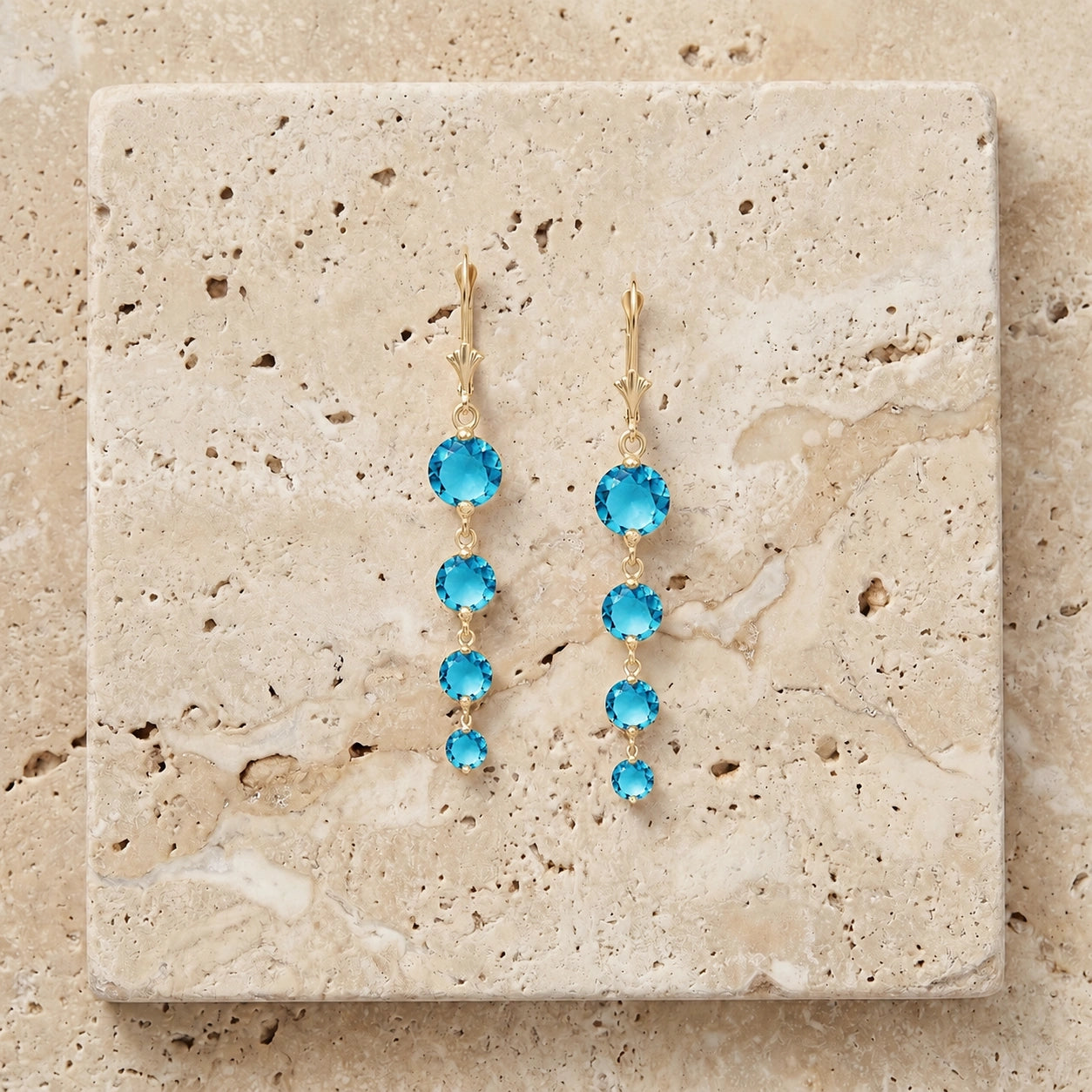 Yellow Gold Blue Topaz — Mariadelfina