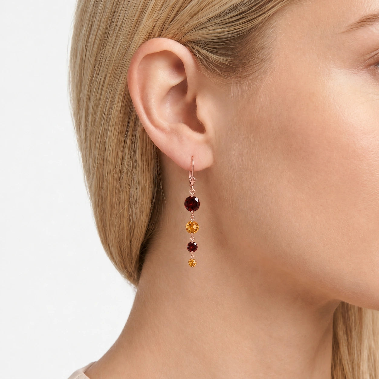 Rose Gold Citrine & Garnet — Mariadelfina