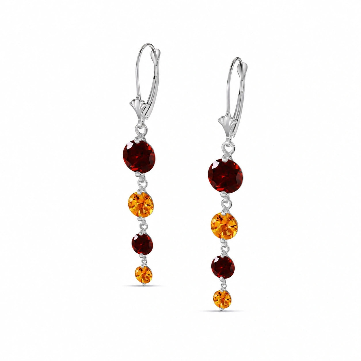 White Gold Citrine & Garnet — Mariadelfina