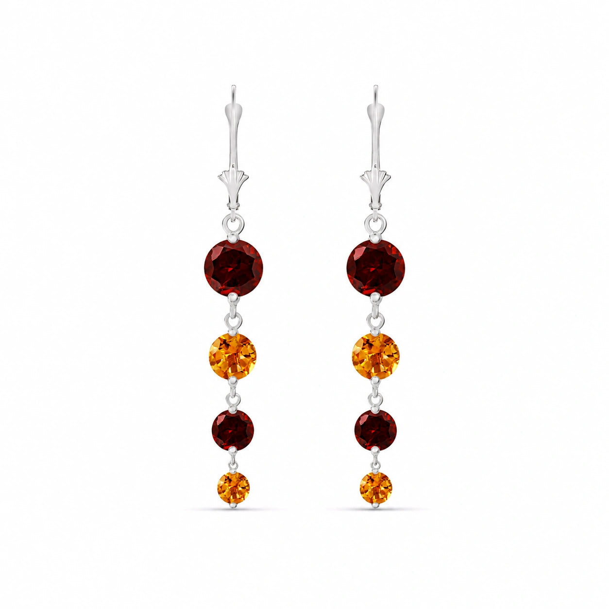 White Gold Citrine & Garnet — Mariadelfina
