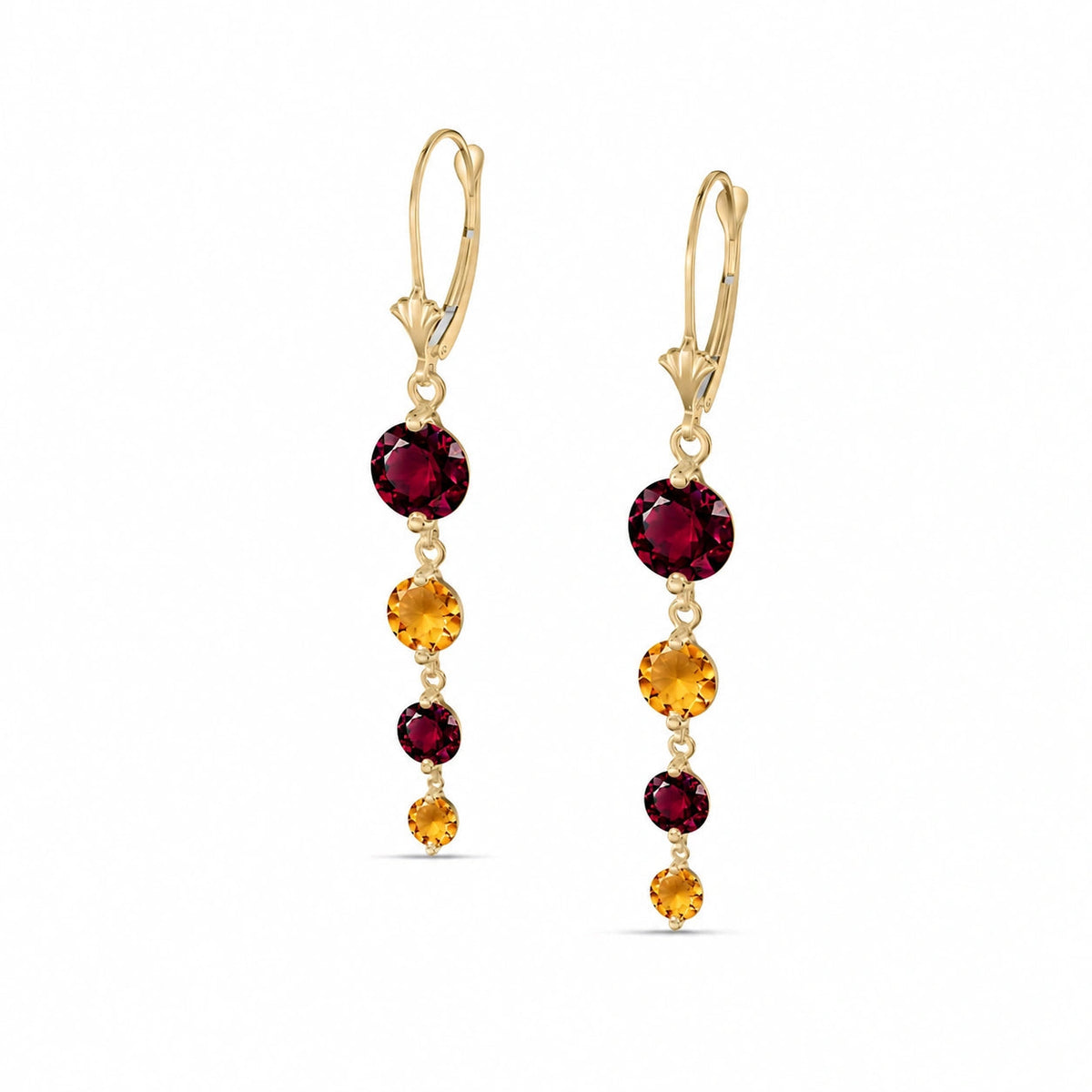 Yellow Gold Citrine & Garnet — Mariadelfina