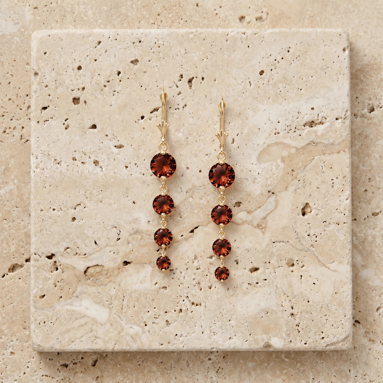 Yellow Gold Garnet — Mariadelfina