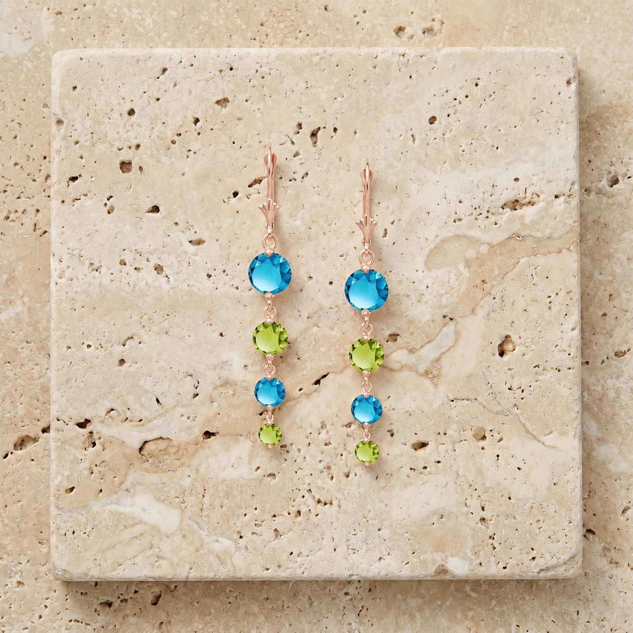 Rose Gold Peridot & Blue Topaz — Mariadelfina