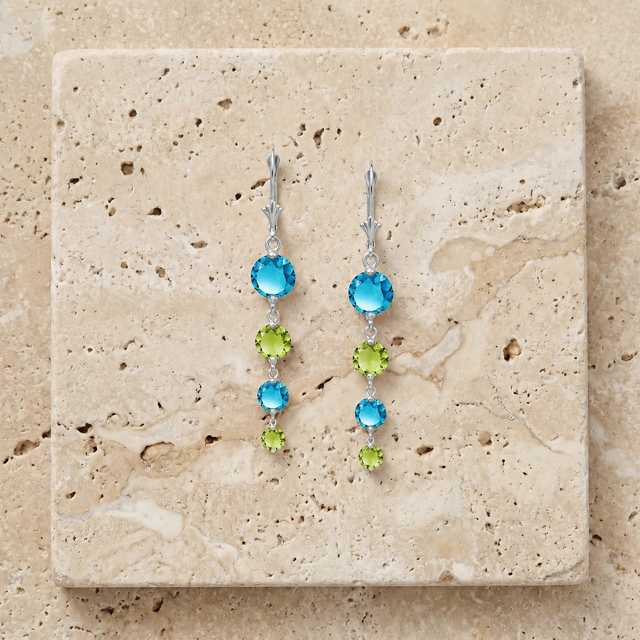White Gold Peridot & Blue Topaz — Mariadelfina