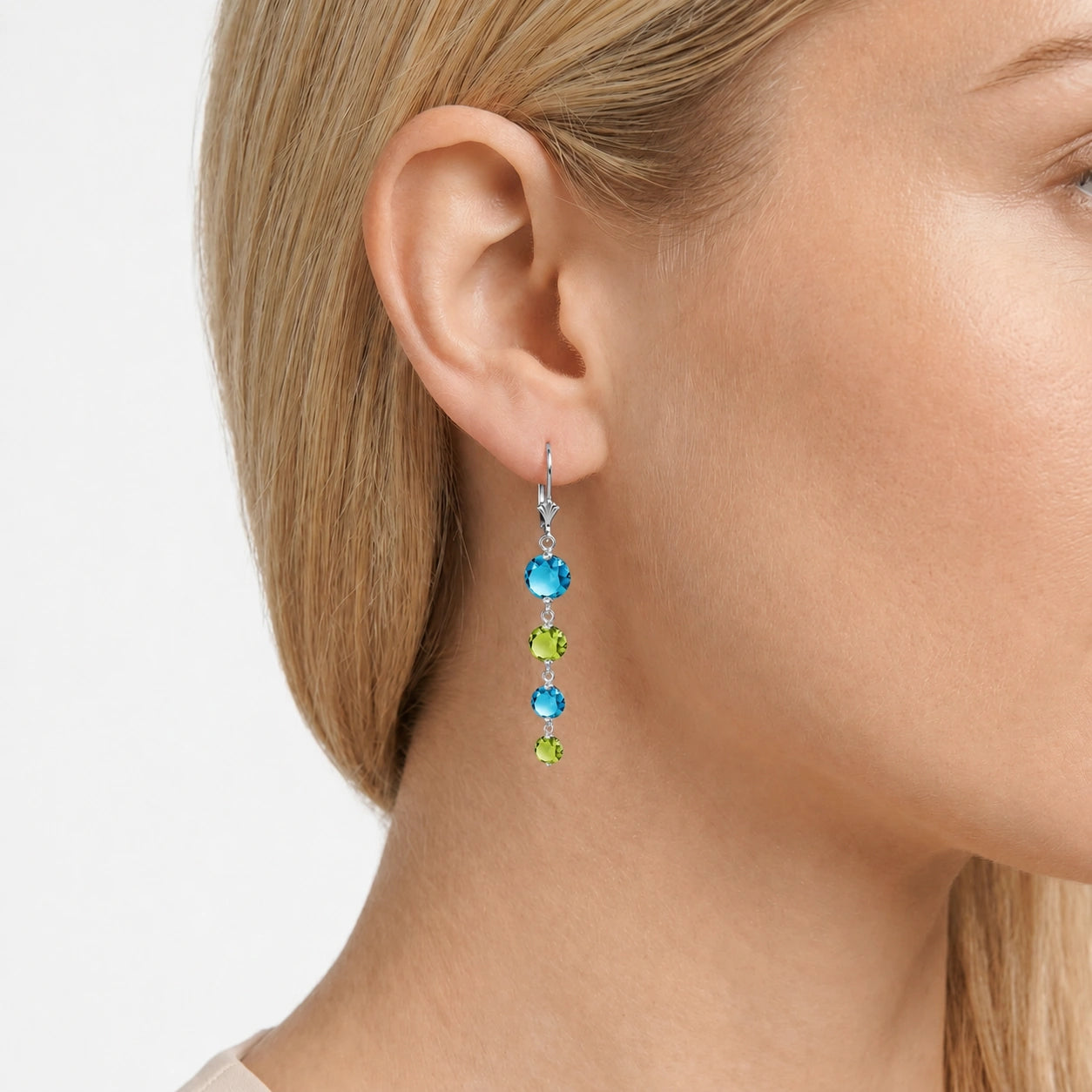 White Gold Peridot & Blue Topaz — Mariadelfina