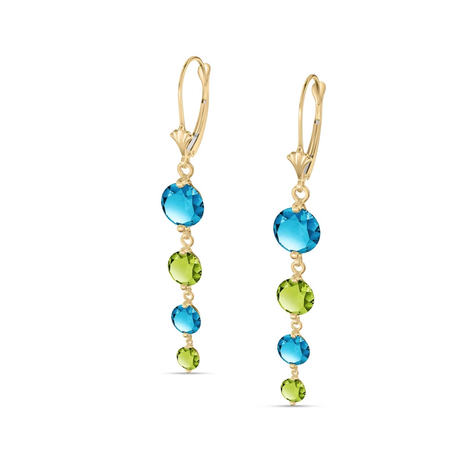 Yellow Gold Peridot & Blue Topaz — Mariadelfina