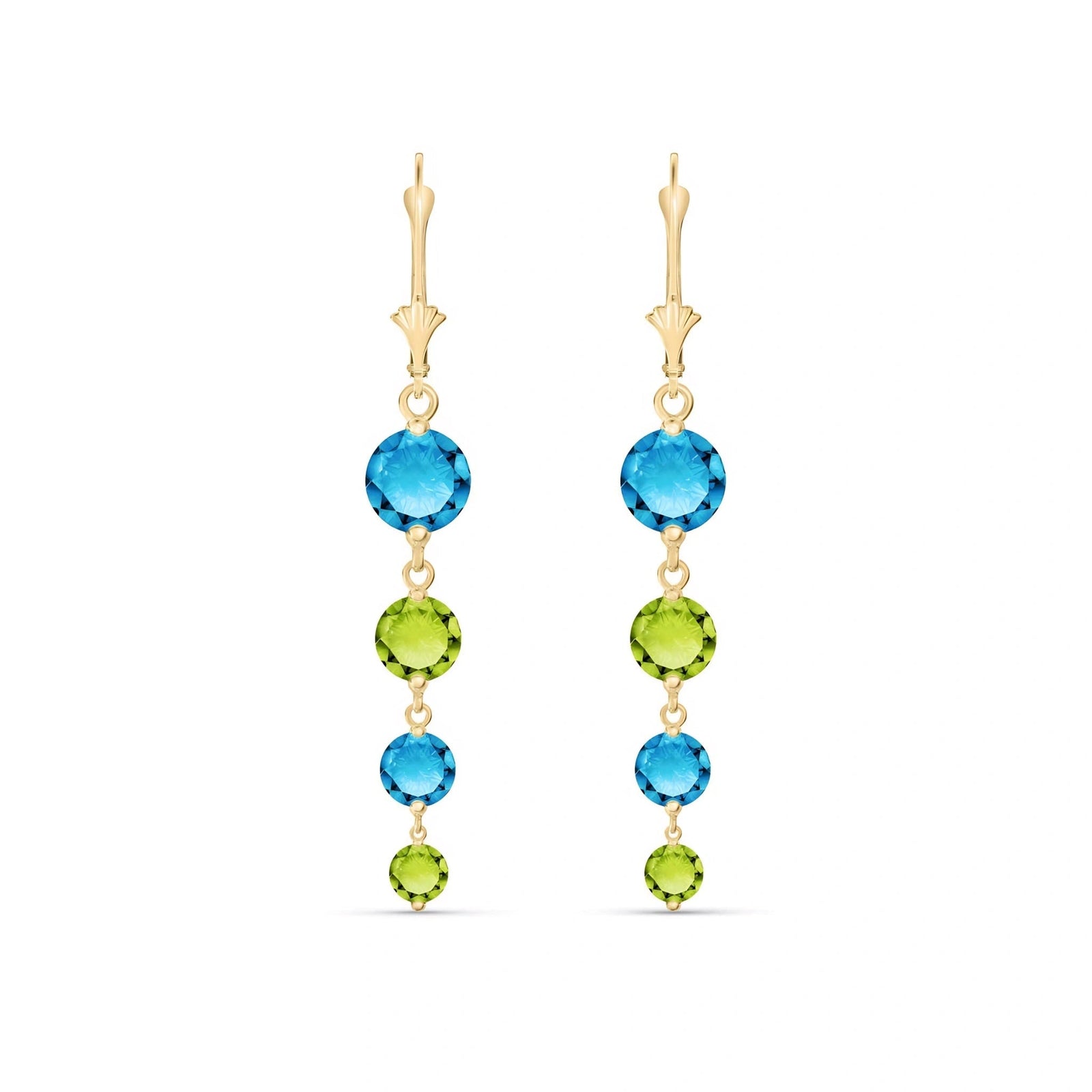 Yellow Gold Peridot & Blue Topaz — Mariadelfina