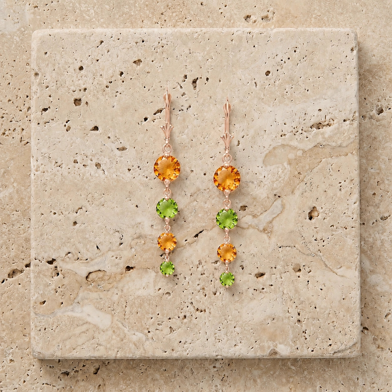 Rose Gold Peridot & Citrine — Mariadelfina