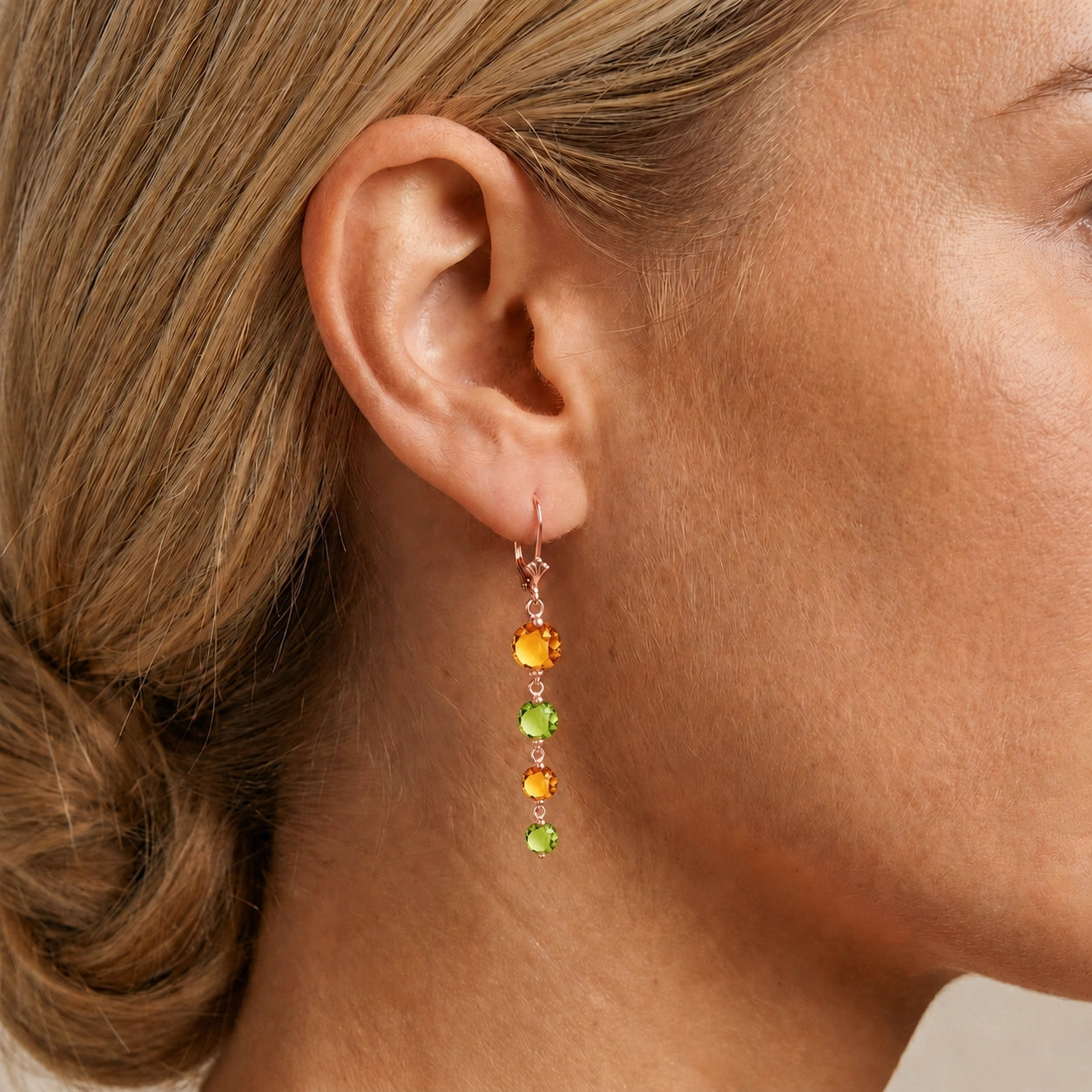 Rose Gold Peridot & Citrine — Mariadelfina