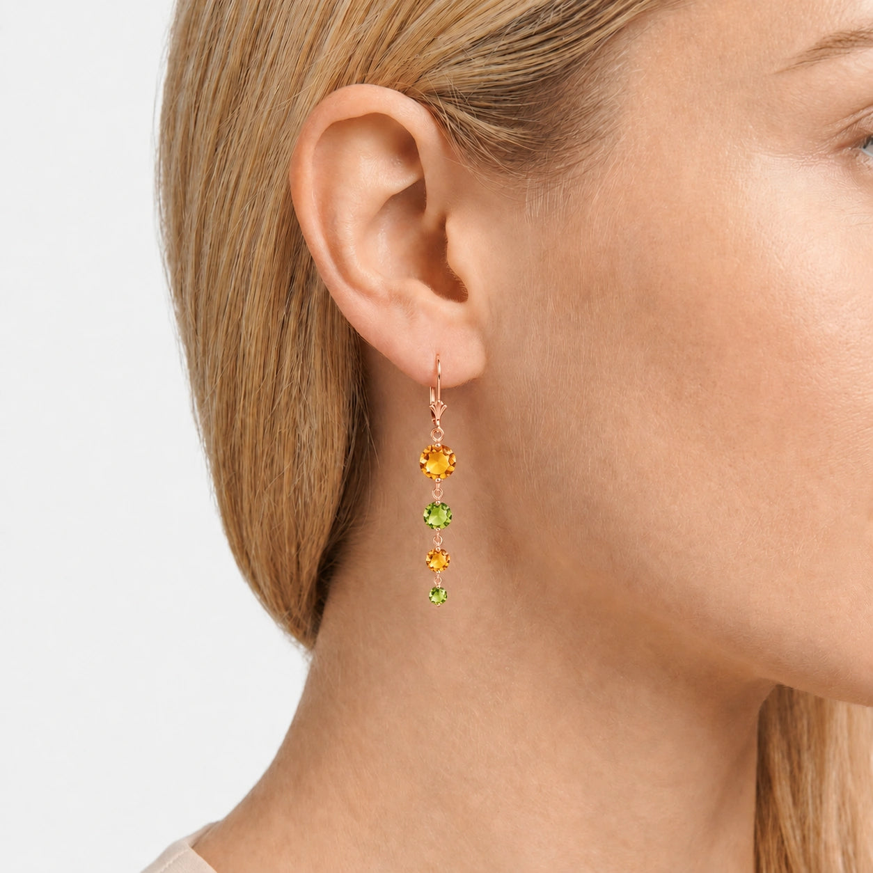Rose Gold Peridot & Citrine — Mariadelfina
