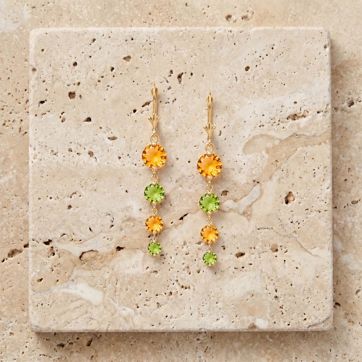 Yellow Gold Peridot & Citrine — Mariadelfina