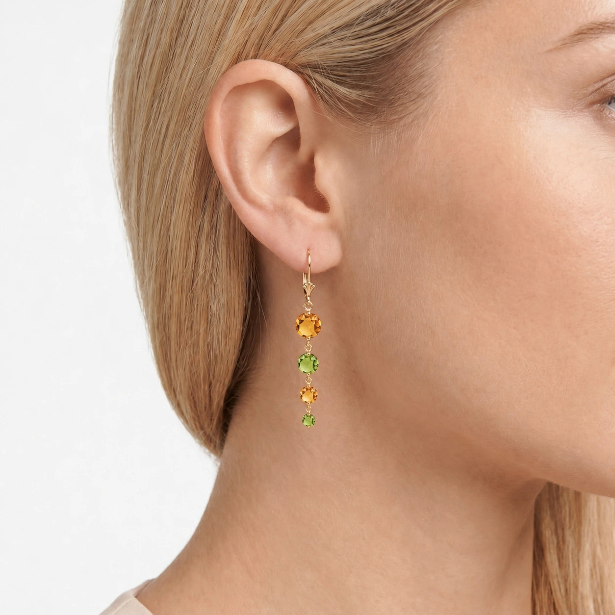 Yellow Gold Peridot & Citrine — Mariadelfina