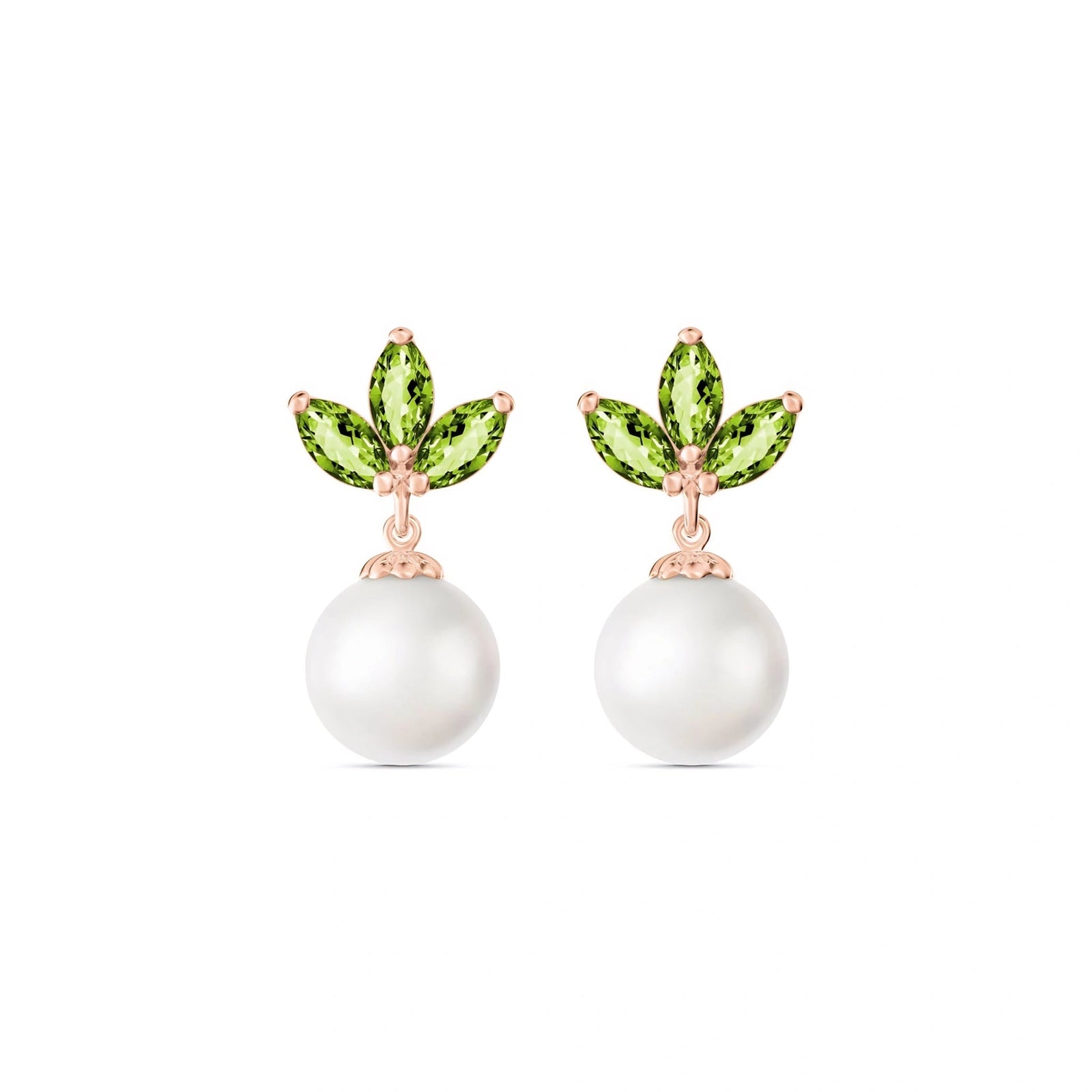 Rose Gold Earrings Aquamarine 10K — Adelina