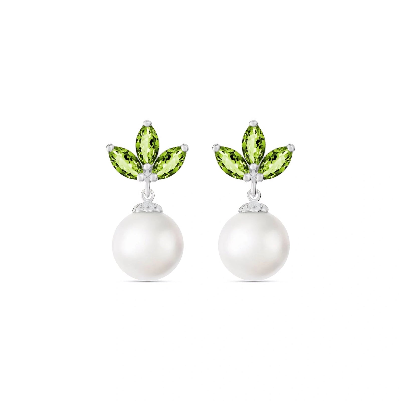 White Gold Earrings Aquamarine 10K — Adelina