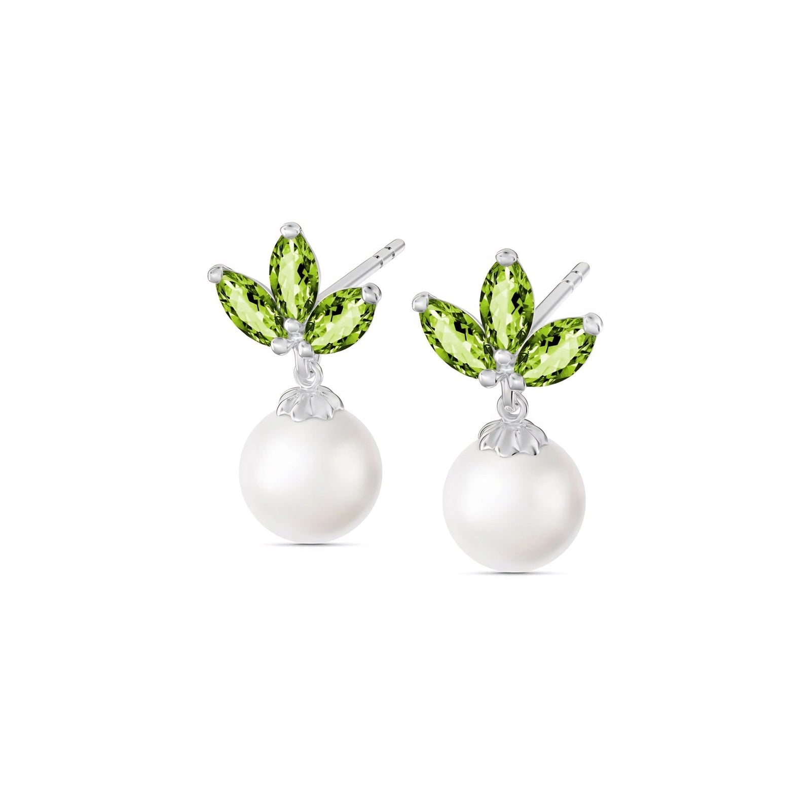 White Gold Earrings Aquamarine 10K — Adelina