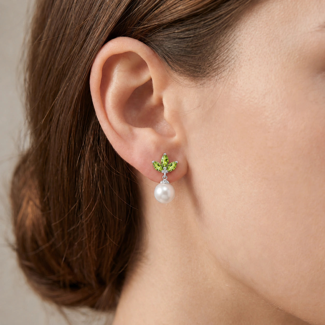 White Gold Earrings Aquamarine 10K — Adelina