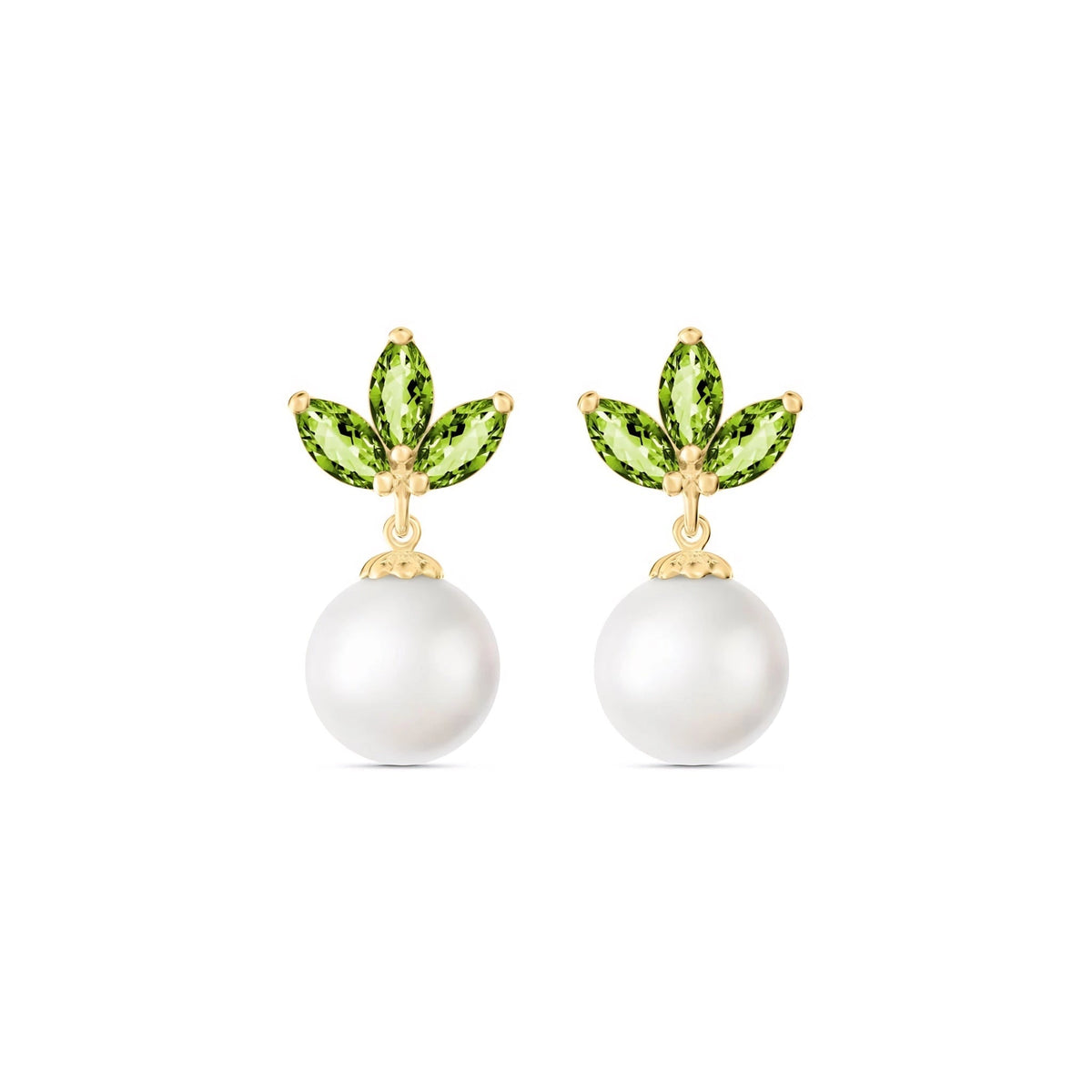 Yellow Gold Earrings Aquamarine 10K — Adelina