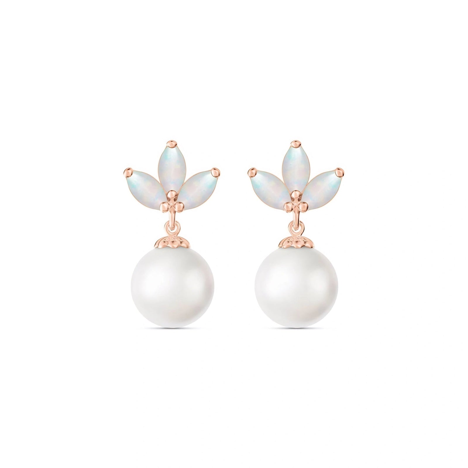 Rose Gold Earrings Blue Topaz 10K — Adelina