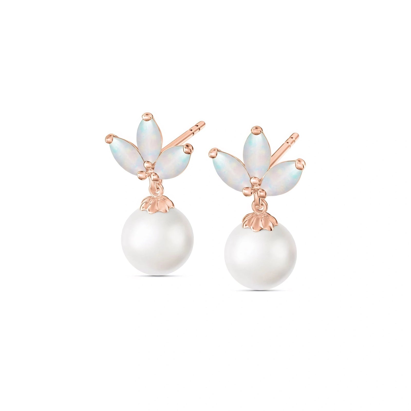 Rose Gold Earrings Blue Topaz 10K — Adelina