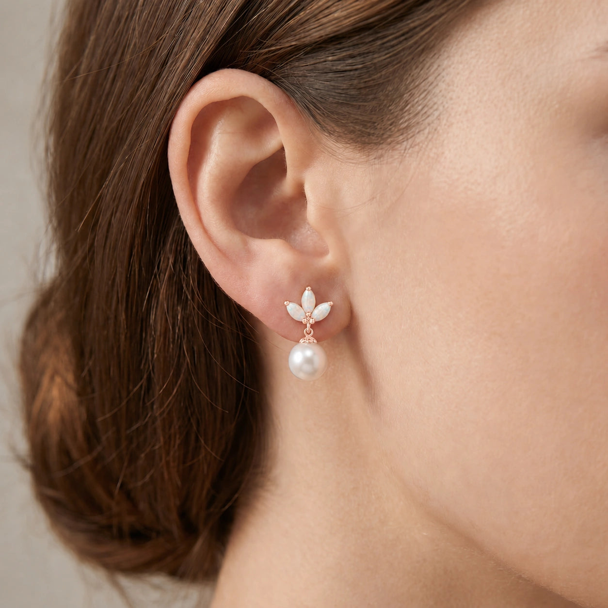 Rose Gold Earrings Blue Topaz 10K — Adelina